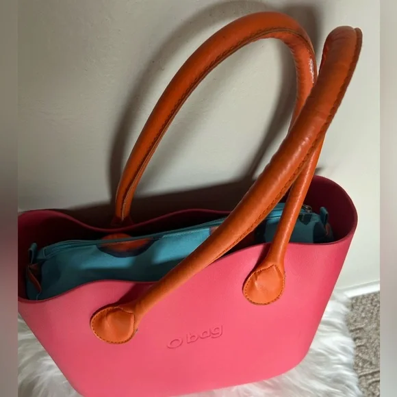 O Bag Pink and Orange Large Women's Tote - Picture 2 of 9